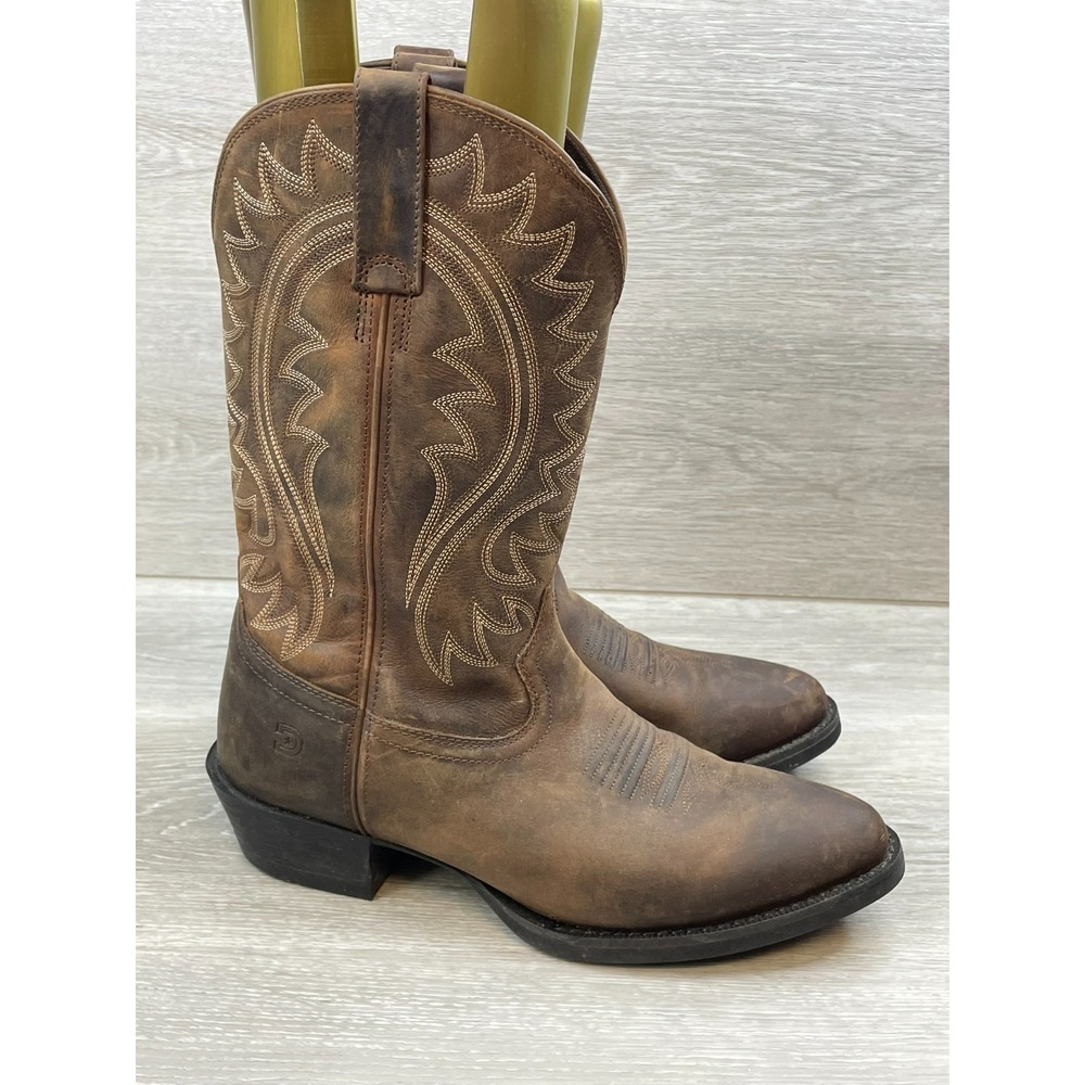 Durango Shyloh Men's 9.5 Brown Western Leather Boot Cowboy Mid-Calf Embroidered‎